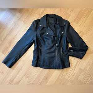 Max Studio Black FAUX Soft Leather Motto Jacket